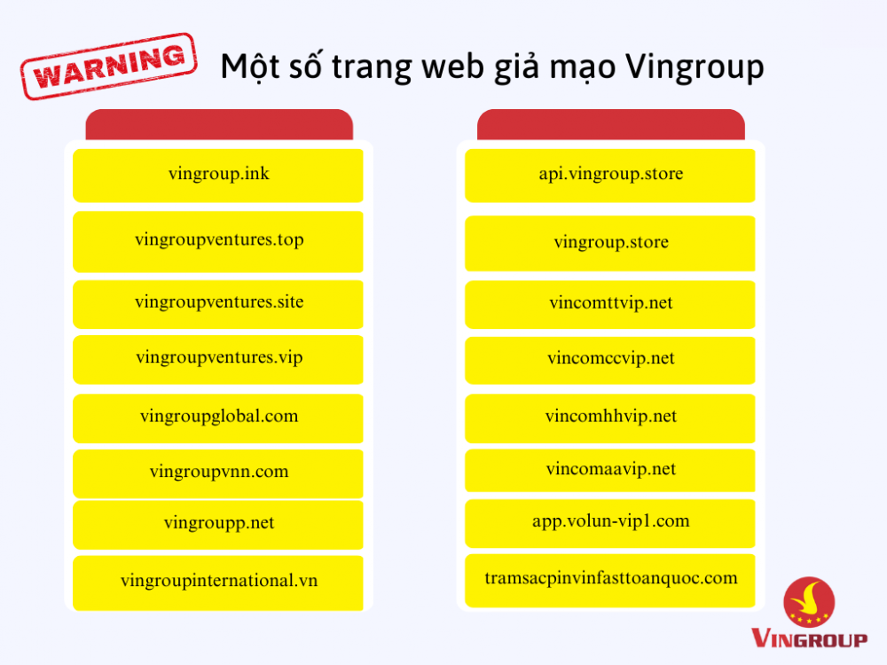 Vingroup (VIC) cảnh báo người dùng về những trang web giả mạo