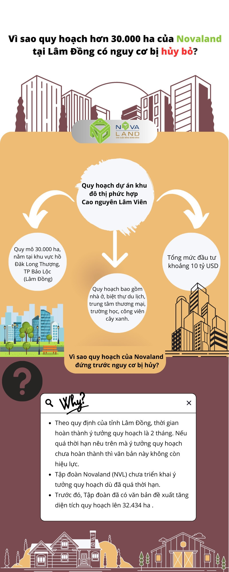 [Infographic] Vì sao quy hoạch hơn 30.000 ha của Novaland tại Lâm Đồng có nguy cơ bị huỷ bỏ?