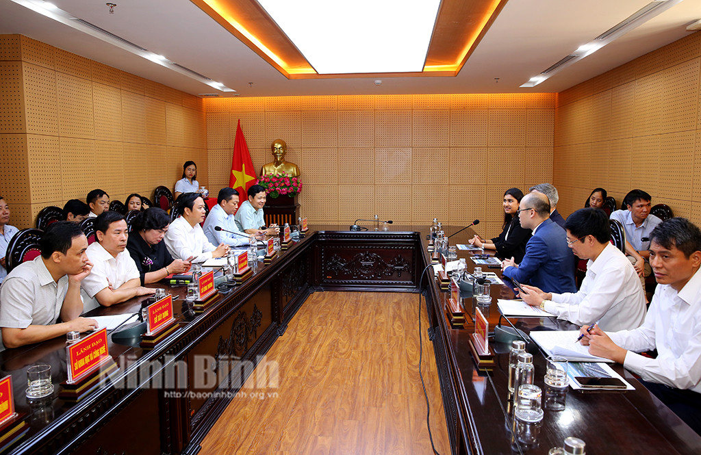 Lãnh đạo UBND tỉnh làm việc với Tập đoàn Wartsila về đề xuất xây dựng Dự án Nhà máy điện linh hoạt ICE tại Ninh Bình
