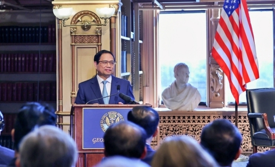 Thủ tướng Phạm Minh Chính tới thăm và phát biểu tại Đại học Georgetown
