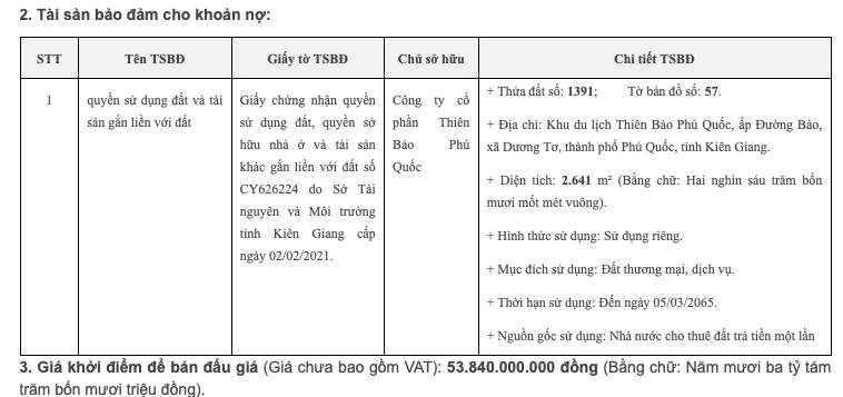 Vụ Tân Hoàng Minh: Chi 1.457 tỷ đồng mua Thiên Bảo Phú Quốc – lộ mối