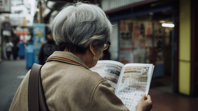 pngtree-elderly-woman-reading-newspaper-in-a-city-picture-image_2597697