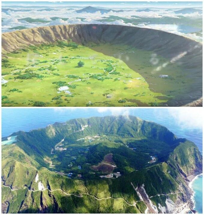 Hòn đảo Aogashima là nguồn cảm hứng cho bối cảnh trong phim “Your Name”.