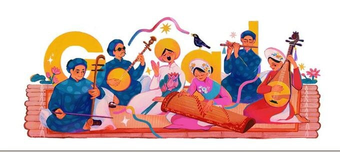 Google cho biết, Doodle ngày 5/12 tôn vinh đờn ca tài tử, thể loại âm nhạc thể hiện và tôn vinh văn hóa Việt Nam.