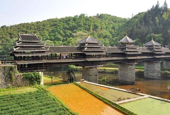 Cây cầu này không chỉ nổi tiếng như một biểu tượng của nền văn hóa tộc Đồng mà còn là điểm thu hút du khách với phong cảnh thiên nhiên tuyệt vời.