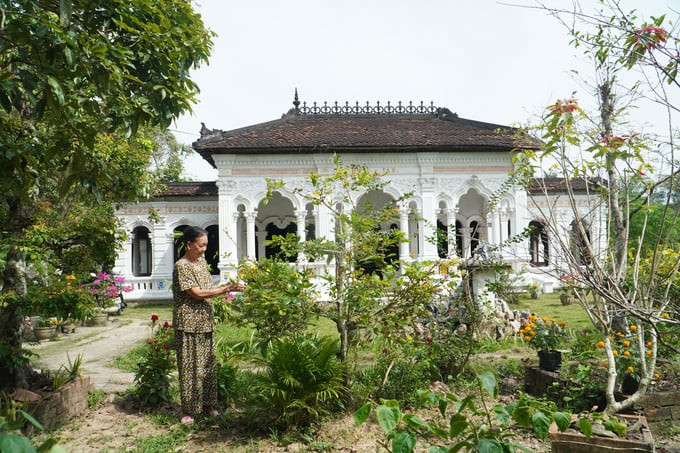 Xung quanh ngôi nhà được bao phủ bởi vườn cây ăn trái, hoa và cây cảnh đậm chất nhà vườn Nam Bộ.