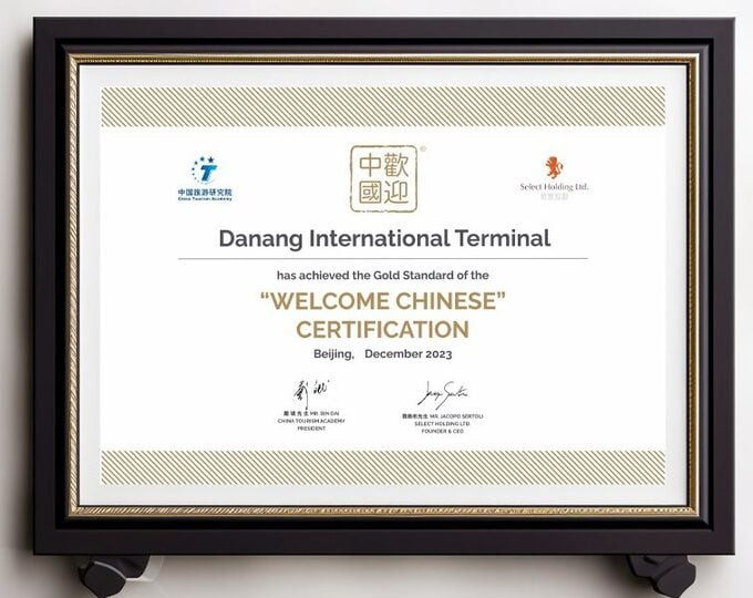 Chứng nhận Welcome Chinese cấp cho Nhà ga quốc tế Đà Nẵng