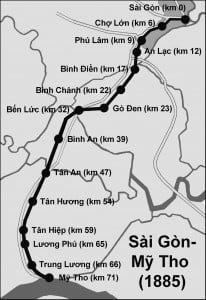 Tuyến đường sắt Sài Gòn - Mỹ Tho có tất cả 15 ga