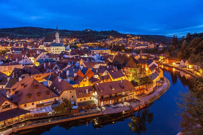 Buổi tối ở Český Krumlov là không khí lãng mạn với những ngõ ngách yên tĩnh