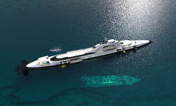 Mẫu M5 của Migaloo là siêu du thuyền dài 165m có thể đóng vai trò như tàu lớn có thể lặn