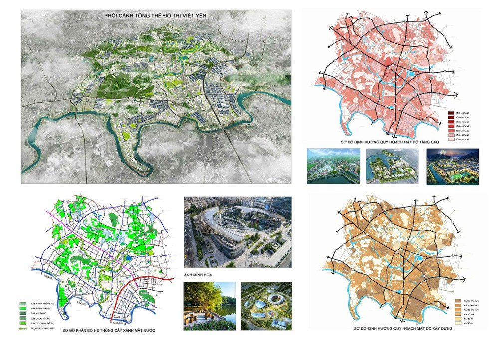 Phối cảnh quy hoạch chung đô thị Việt Yên đến năm 2045