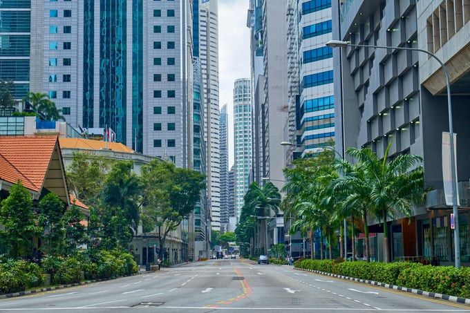 Đường phố tại Singapore vô cùng sạch sẽ