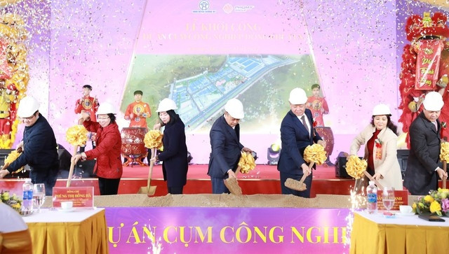 Khởi công dự án cụm công nghiệp 41ha tại huyện cách trung tâm Hà Nội 20km