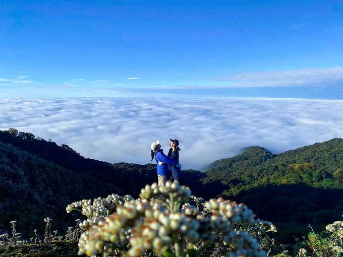 Từ độ cao 2.756m so với mực nước biển, du khách dễ dàng chiêm ngưỡng biển mây lạc giữa những ngọn núi lô nhô