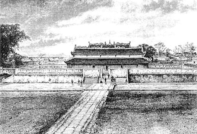 Điện Kính Thiên của Hoàng thành Thăng Long được xây trên ngọn núi Nùng xưa. Ảnh tư liệu