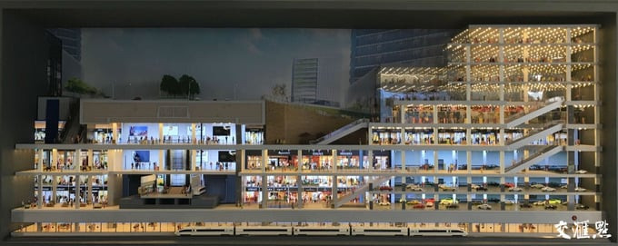 Thành phố này sẽ bao gồm trung tâm thương mại và giao thông, hành lang toàn diện đô thị, nhà để xe ngầm và sảnh ga cho bốn tuyến tàu điện ngầm