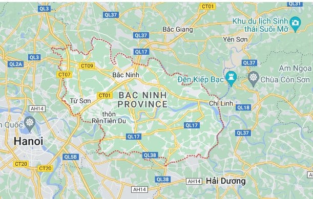 Bắc Ninh là tỉnh có diện tích nhỏ nhất Việt Nam.
