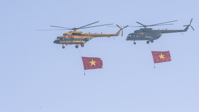 Dự kiến sẽ có 9 máy bay trực thăng mang cờ Đảng, cờ Tổ Quốc bay qua lễ đài chính