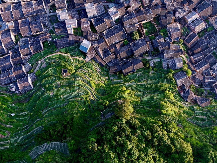 Hình ảnh làng Chenqiao từ trên cao