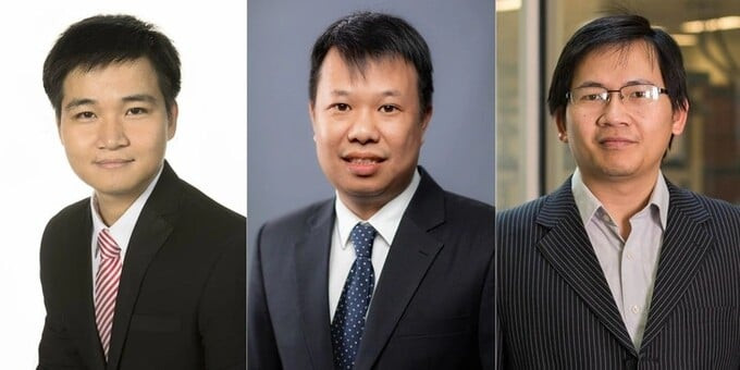 Nguyễn Ngọc Tú (ở giữa) cùng hai giáo sư người Việt khác từng nhận giải thưởng hơn 600.000 USD từ Quỹ Khoa học quốc gia Mỹ (NSF) cho nghiên cứu ứng dụng công nghệ lượng tử vào vận hành hệ thống lưới điện thông minh ở Mỹ