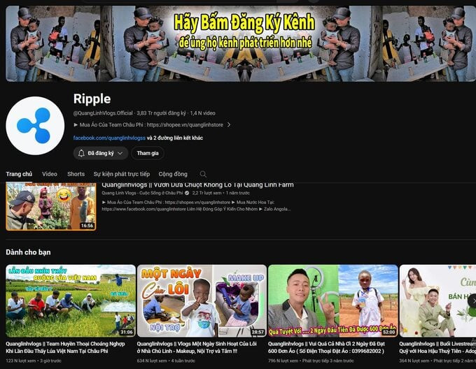 Kênh YouTube của Quang Linh bị hacker chiếm quyền sở hữu