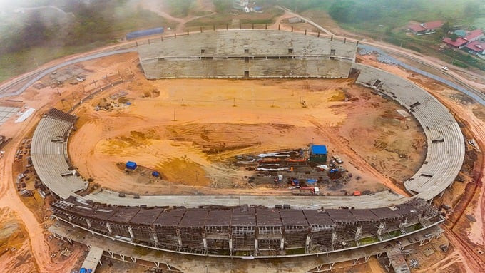 Sân vận động Thái Nguyên đang được xây mới