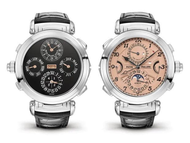 Chiếc đồng hồ đắt nhất thế giới này sản xuất bằng thép không gỉ, có hai mặt số bằng vàng hồng 18K và gỗ mun đen