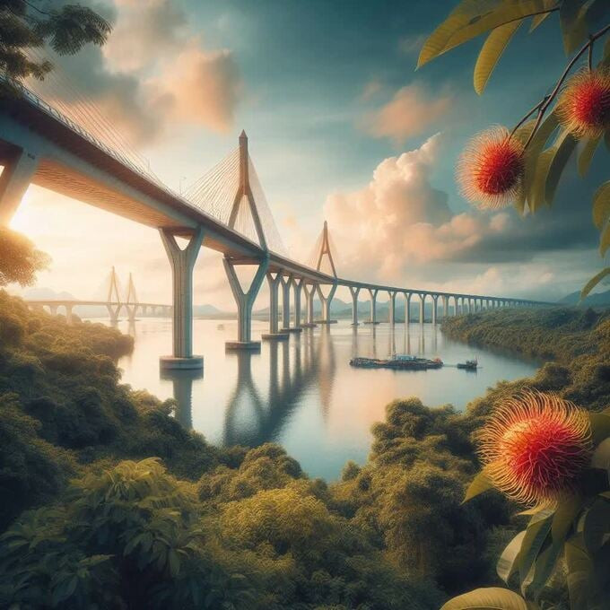 Cầu Cần Thơ cũng được xếp vào danh sách những cây cầu đẹp nhất tại Việt Nam (Ảnh: Copilot)