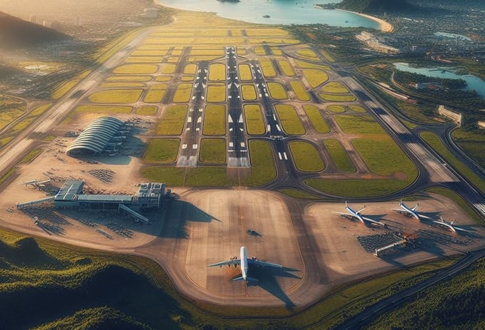 Cảng hàng không quốc tế Chu Lai dự kiến sẽ mang đến cơ hội phát triển kinh tế - xã hội cho 2 tỉnh Quảng Nam và Quảng Ngãi. Ảnh: AI Chat GPT
