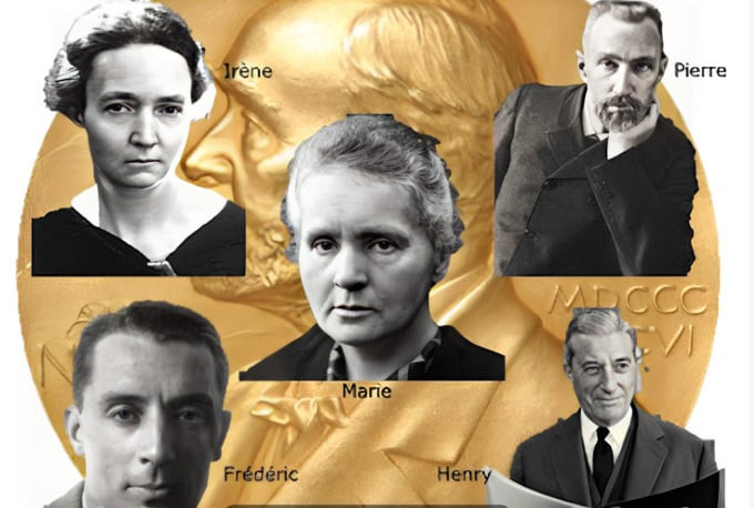 Có đến 5/6 người trong gia đình của Marie được trao giải Nobel