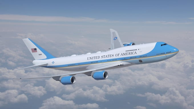 Hình ảnh chiếc chuyên cơ Air Force One thuộc dòng Boeing 747-8 sắp được đưa vào sử dụng
