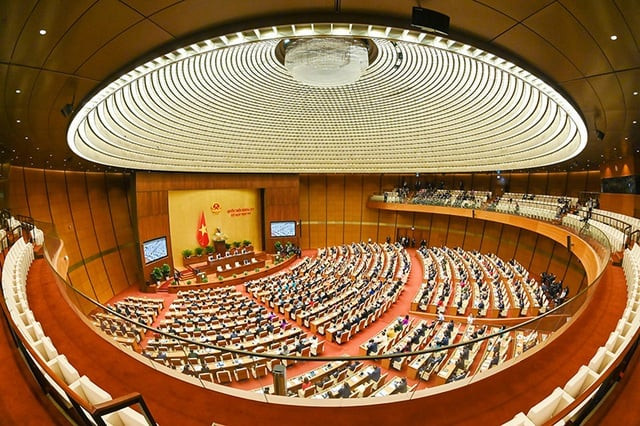 Sảnh chính Tòa nhà Quốc hội Việt Nam là nơi diễn ra tất cả các nghi thức đón tiếp lãnh đạo cấp cao; trong khi Hội trường Diên Hồng là nơi diễn ra các phiên họp toàn thể của Quốc hội Việt Nam. Ảnh: An Ninh TV