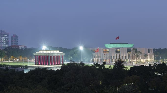 Tòa nhà Quốc hội khi về đêm
