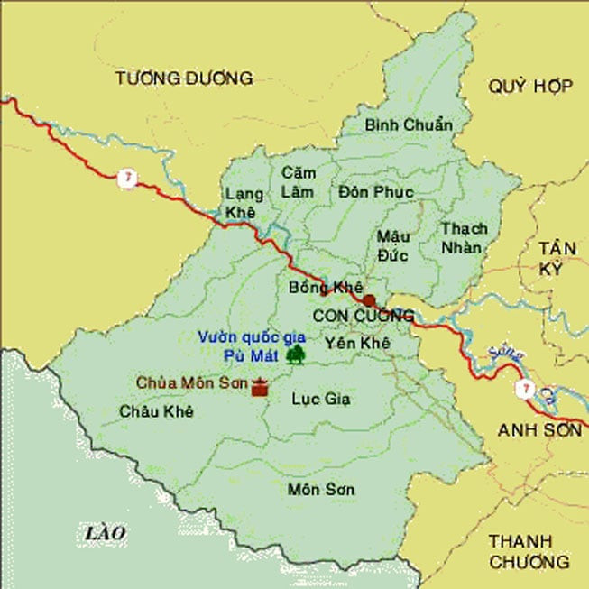 Huyện Con Cuông tỉnh Nghệ An được đưa vào quy hoạch phát triển khu du lịch sinh thái. Ảnh: Internet