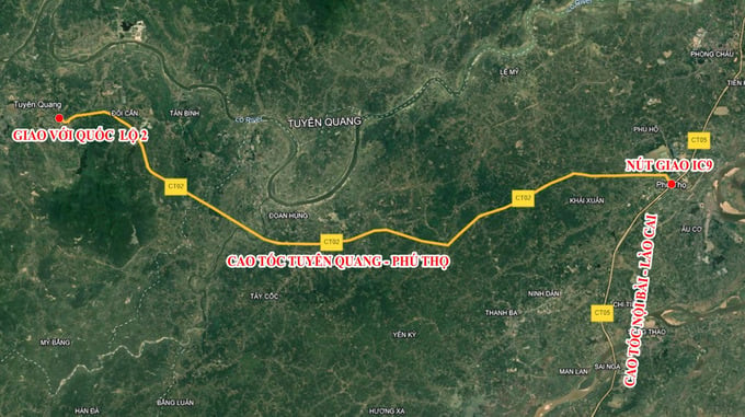 Toàn cảnh tuyến cao tốc Tuyên Quang - Phú Thọ. Ảnh: Internet