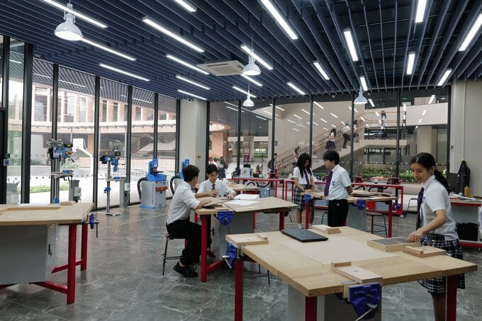 Căn phòng được coi là đắt nhất ở Brighton College Vietnam là Xưởng Công nghệ thiết kế. Ảnh: MH