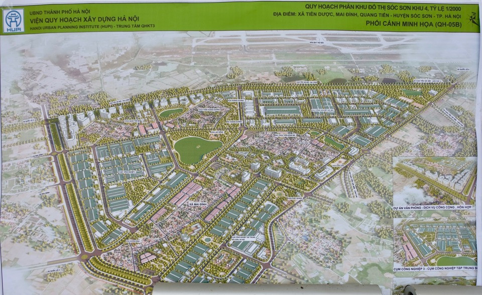 Quy hoạch phân khu đô thị Sóc Sơn khu 4, tỷ lệ 1/2000.