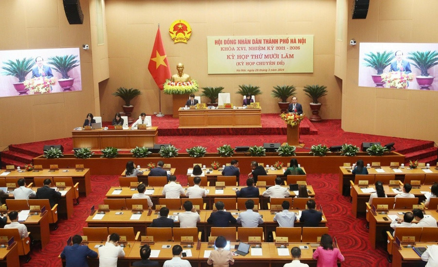Quang cảnh Kỳ họp thứ 15 HĐND TP Hà Nội 