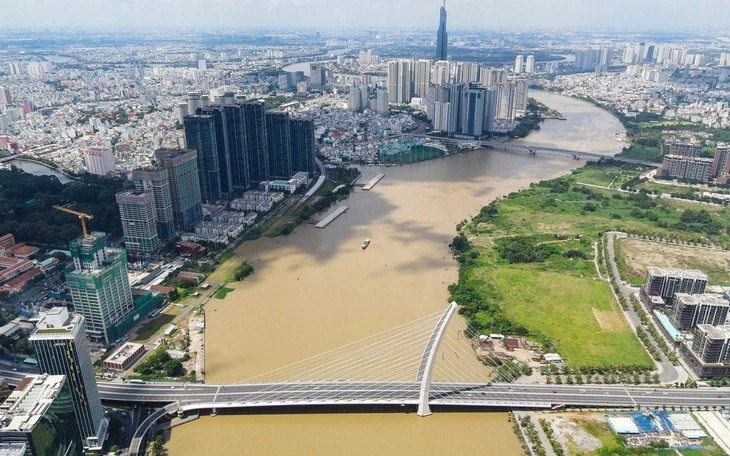 Đề xuất làm đảo vườn giữa lòng sông Sài Gòn, là điểm dừng chân kết nối các cầu đi bộ lân cận - ảnh 1