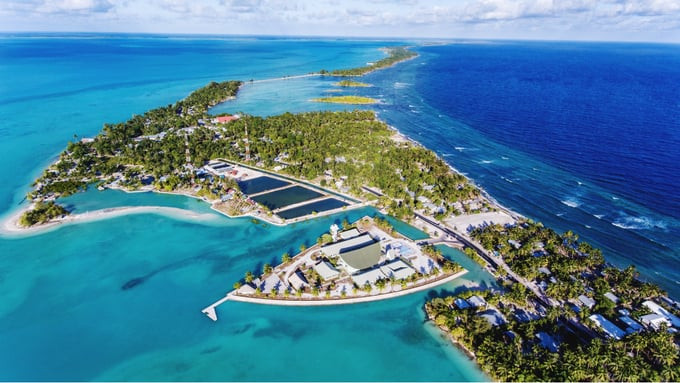 Dù có diện tích lớn, chỉ một phần nhỏ của Kiribati là đất liền, khoảng 811km2 trong tổng diện tích 3,5 triệu km2 (Ảnh: UNCTAD)