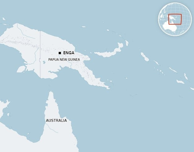 Vị trí Papua New Guinea và tỉnh Enga. Đồ họa: ABC