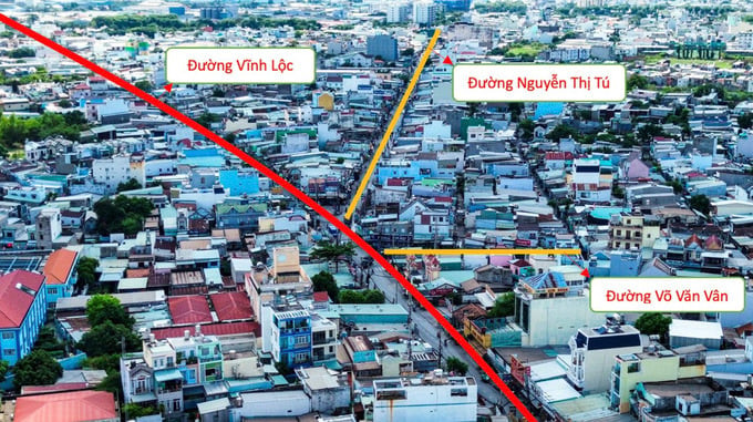 Nút giao đường Vĩnh Lộc với đường Nguyễn Thị Tú và đường Võ Văn Vân cũng sẽ được nâng cấp. Ảnh: Internet