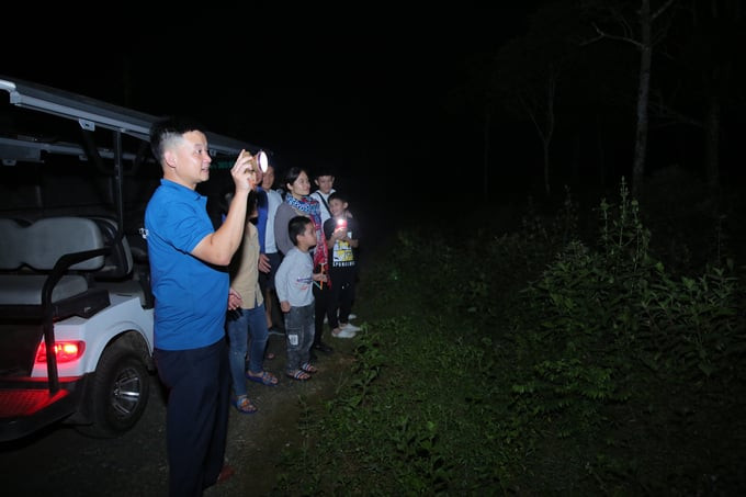 Du khách thích thú trải nghiệm tour đêm tại Vườn quốc gia Cúc Phương. Ảnh: Vườn quốc gia Cúc Phương