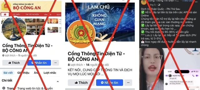 Nhiều trang Facebook giả mạo Bộ Công an để thực hiện hành vi lừa đảo