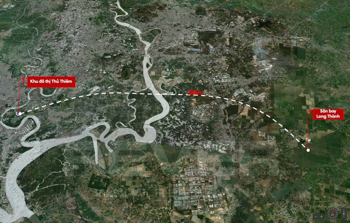 Tổng chiều dài tuyến đường sắt Thủ Thiêm - Long Thành là 37,35km. Ảnh: Internet
