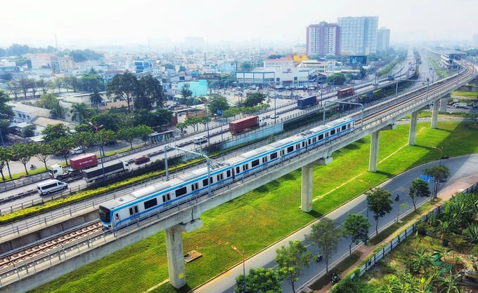 Tuyến metro số 1 Bến Thành - Suối Tiên là tuyến metro đầu tiên của TP. HCM với tổng chiều dài 19,7km. Ảnh: Internet