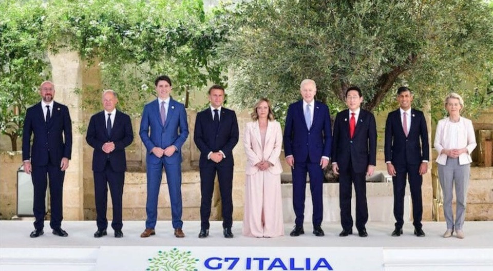 Ảnh chung của lãnh đạo nhóm G7. Ảnh: g7italy.it