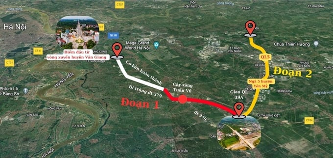 Toàn cảnh dự án nâng cấp, mở rộng tuyến đường liên tỉnh Hà Nội - Hưng Yên với tổng vốn đầu tư gần 2.900 tỷ đồng. Ảnh: Internet