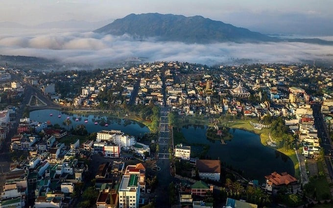 Thành phố Bảo Lộc, tỉnh Lâm Đồng nhìn từ trên cao. Ảnh: Internet