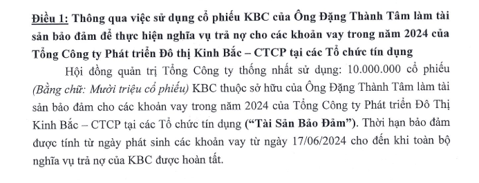 Chủ tịch Đặng Thành Tâm ‘cầm cố’ 10 triệu cổ phiếu KBC để trả nợ